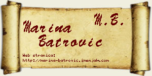 Marina Batrović vizit kartica